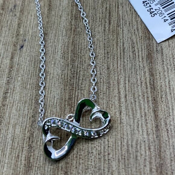 Silver Expressions by LArocks NIB "Daughter" Double Heart Pendant Necklace - Picture 2 of 6